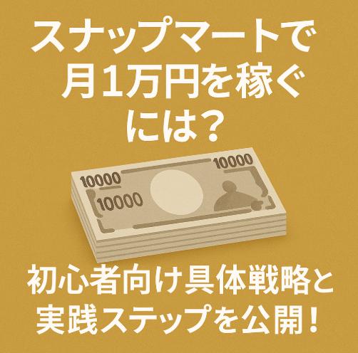 スナップマートで月1万円を稼ぐには？初心者向け具体戦略と実践ステップを公開！