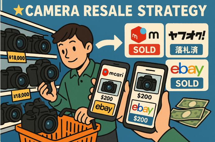 店舗せどりでカメラを仕入れて、メルカリ・ヤフオク・eBayで売る転売戦略